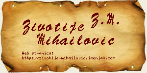 Životije Mihailović vizit kartica